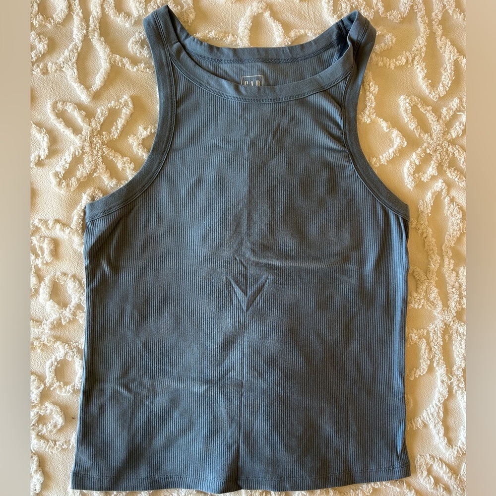 Gap blue grey ribbed tank, NWOT, size L